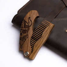Load image into Gallery viewer, Wooden Beard Comb – Viking Design