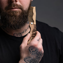 Load image into Gallery viewer, Wooden Beard Comb – Viking Design