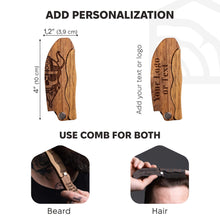 Load image into Gallery viewer, Wooden Beard Comb – Viking Design