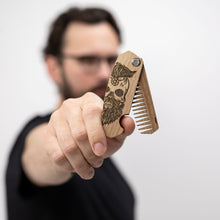 Load image into Gallery viewer, Wooden Beard Comb – Sugar Skull