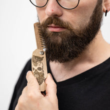 Load image into Gallery viewer, Wooden Beard Comb – Sugar Skull