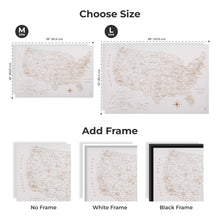 Load image into Gallery viewer, Wooden Canvas USA Map - Beige
