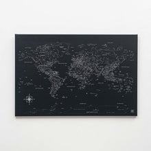 Load image into Gallery viewer, World Map on Canvas - Black