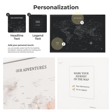 Load image into Gallery viewer, World Map on Canvas - Black