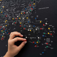 Load image into Gallery viewer, World Map on Canvas - Black