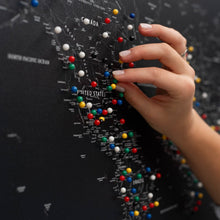 Load image into Gallery viewer, World Map on Canvas - Black