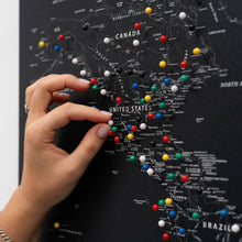 Load image into Gallery viewer, World Map on Canvas - Black