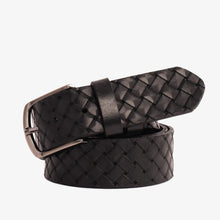 Load image into Gallery viewer, The Turan Black Woven Leather Belt