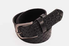 Load image into Gallery viewer, The Turan Black Woven Leather Belt