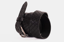 Load image into Gallery viewer, The Turan Black Woven Leather Belt