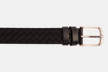 Load image into Gallery viewer, The Turan Black Woven Leather Belt