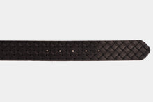 Load image into Gallery viewer, The Turan Black Woven Leather Belt