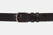 Load image into Gallery viewer, The Turan Black Woven Leather Belt