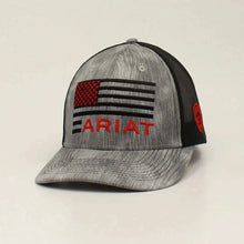 Load image into Gallery viewer, ARIAT Flag Shield Logo (Heathered Grey/Black) - Trucker Cap