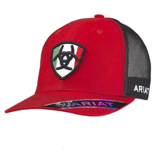 Load image into Gallery viewer, ARIAT Mexican Shield Patch (Red/Black) - Trucker Cap