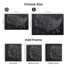Load image into Gallery viewer, Wooden Canvas USA Map - Black