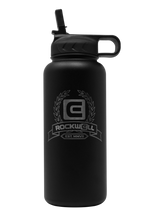 Load image into Gallery viewer, Rockwell Warrior Flask - Double Walled - Stainless Steel Flask - (BLACK)
