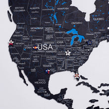 Load image into Gallery viewer, 2D Wooden World Map Midnight