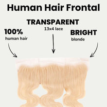 Load image into Gallery viewer, Blonde Body Wave 13x4 Transparent Lace Human Hair Frontal