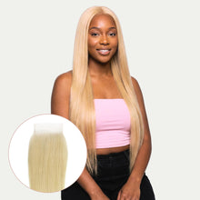 Load image into Gallery viewer, Blonde Straight 4x4 Transparent Lace Human Hair Closure
