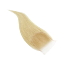 Load image into Gallery viewer, Blonde Straight 4x4 Transparent Lace Human Hair Closure