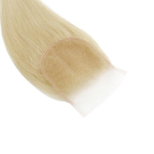 Load image into Gallery viewer, Blonde Straight 4x4 Transparent Lace Human Hair Closure