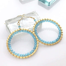Load image into Gallery viewer, Blue Chalcedony Halo Earrings