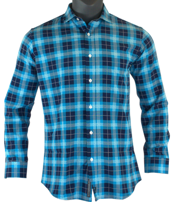 The Titan - Blue Plaid Long Sleeve