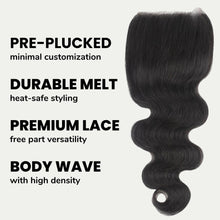 Load image into Gallery viewer, Body Wave 5x5 Transparent Lace Human Hair Closure