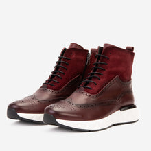 Load image into Gallery viewer, The Regent Burgundy Leather Wingtip
 Brogue Men Casual Boot