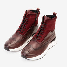 Load image into Gallery viewer, The Regent Burgundy Leather Wingtip
 Brogue Men Casual Boot