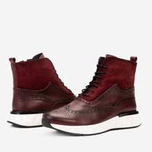 Load image into Gallery viewer, The Regent Burgundy Leather Wingtip
 Brogue Men Casual Boot