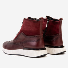 Load image into Gallery viewer, The Regent Burgundy Leather Wingtip
 Brogue Men Casual Boot