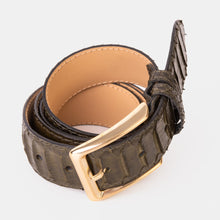 Load image into Gallery viewer, The Bethesda Green Pythn Snk Leather Belt
