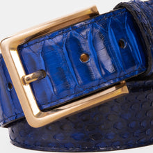 Load image into Gallery viewer, The Boss Navy Blue Pythn Snk Leather Belt