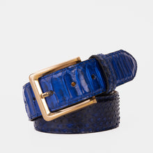 Load image into Gallery viewer, The Boss Navy Blue Pythn Snk Leather Belt
