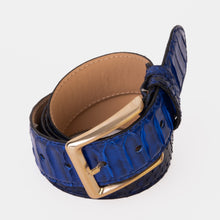 Load image into Gallery viewer, The Boss Navy Blue Pythn Snk Leather Belt