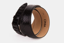 Load image into Gallery viewer, The Boss Black  python Sneak Leather Belt