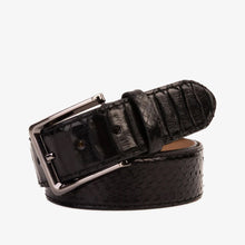 Load image into Gallery viewer, The Boss Black  python Sneak Leather Belt