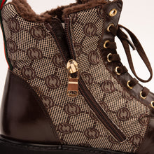 Load image into Gallery viewer, The Boston Brown Leather Lace-Up Ankle Women Boot With a Side Zipper