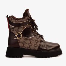 Load image into Gallery viewer, The Boston Brown Leather Lace-Up Ankle Women Boot With a Side Zipper