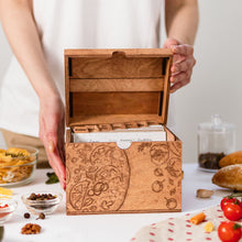 Load image into Gallery viewer, Wooden Recipe Box – Pizza Lovers Edition