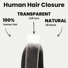 Load image into Gallery viewer, Brazilian Body Wave 2x6 Transparent Lace Human Hair Closure
