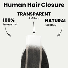 Load image into Gallery viewer, Brazilian Silky Straight 2x6 Transparent Lace Human Hair Closure