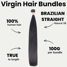 Load image into Gallery viewer, Brazilian Straight 100% Human Hair Bundles
