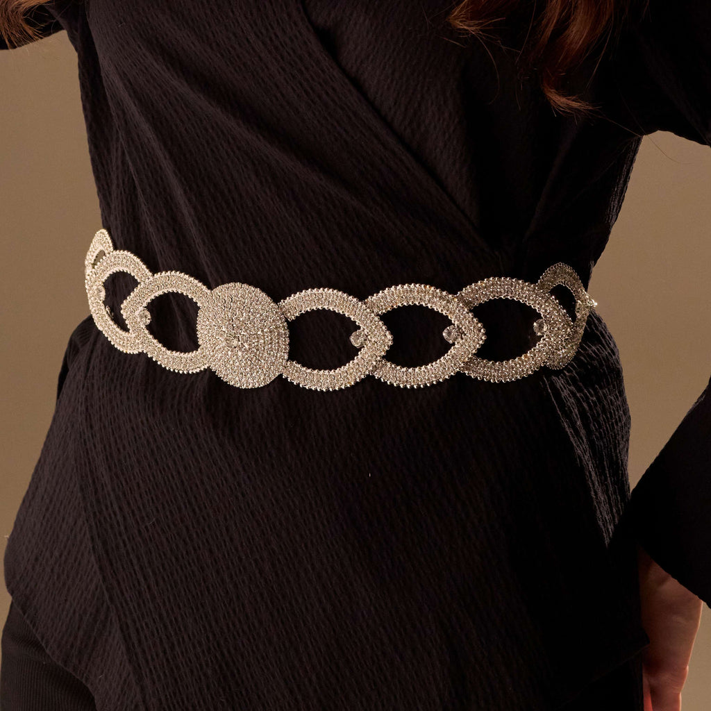 Elegant Silver Wedding Belt- Bridal Sash Belt, Jeweled  Belt