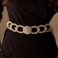 Load image into Gallery viewer, Elegant Silver Wedding Belt- Bridal Sash Belt, Jeweled  Belt