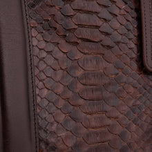 Load image into Gallery viewer, The Velar Brown Hand-Painted Python Leather Weekender Bag