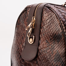 Load image into Gallery viewer, The Velar Brown Hand-Painted Python Leather Weekender Bag