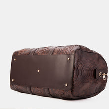 Load image into Gallery viewer, The Velar Brown Hand-Painted Python Leather Weekender Bag